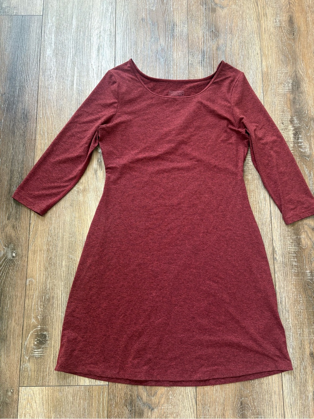 Patagonia Scoop Neck Long Sleeve Dress in Burgundy